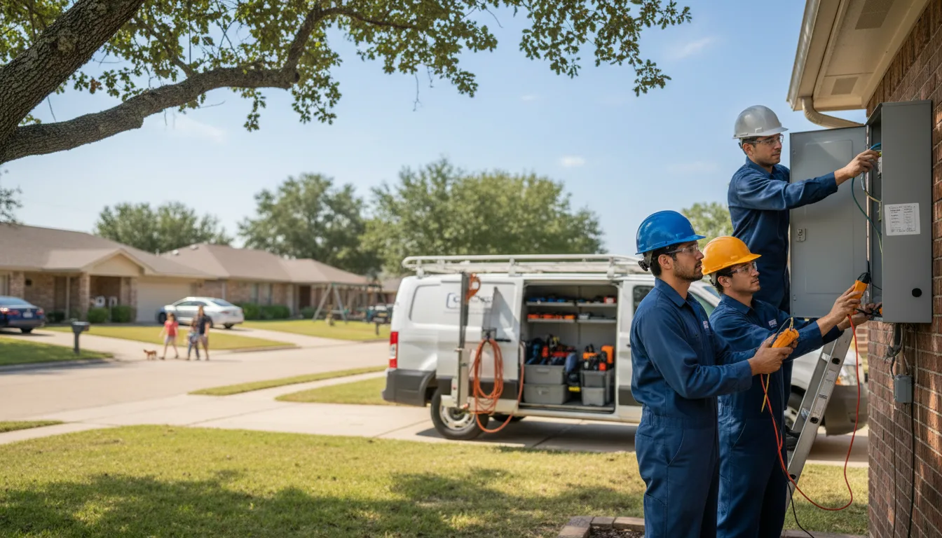 Certified electrician providing emergency electrical services in Hull, TX
